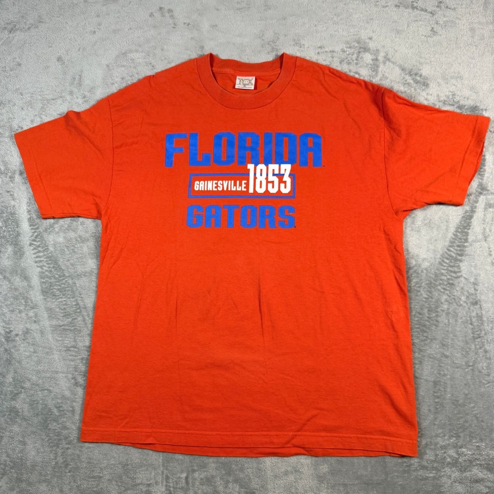 Vintage Mens XL Florida Gators T-Shirt Orange Gainesville 1853 Graphic